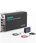 No Nonsense 3000 Watt Pure Sine Wave Inverter With Built In Transfer Switch 12V To 110V Dc To Ac Converter on a white background.
