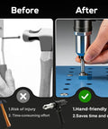 Comparison of manual hammering vs. Electric Rivet Gun Adapter Kit With 4 Interchangeable Nosepieces 2.4mm 3.2mm 4.0mm 4.8mm For Cordless Drills