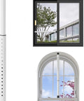 Heavy Duty Sliding Door Security Bar 17 To 50 Inch Adjustable Anti Lift Window Lock Jammer with rubber tips shown in use