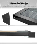 Creality honeycomb laser bed with aluminum panel; close-up honeycomb surface and side profile at 19.7 x 19.7 inches