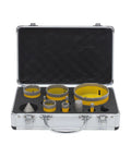 Premium 10 Pcs Diamond Core Drill Bit Set With Heavy Duty Hole Saw Kit In Yellow For Cutting Tile Granite Marble And Stone Smooth And Fast, case open