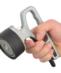 MUTUACTOR grey magnetic pickup tool with release handle; retractable magnet wheel for metal retrieval, hand-held.