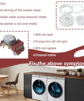 Image showing symptoms fixed by Washer Repair Kit For Front Load Machines With W10006355 W10721967 And W10006384.