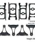 Aluminum RC Chassis Setup Tool With Ball Bearings, CNC Machined Ruler for 1/8 and 1/7 Scale Vehicles, black finish, various angles
