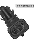 No Sweat Plug And Play Ambient Air Temperature Sensor With Connector Pigtail Harness For Chevy Silverado HD close-up showing 2-pin connection.