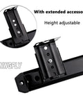 Two Pack 350mm Telescopic Keyboard Tray Guides With Height Adjustable Steel Rails In Black And Silver Heavy Duty Ball Bearing Sliding Runners Smooth Quiet Glide 40kg Capacity Badass Durability For Your Desk Always. black height adjustable steel keyboard tray rail