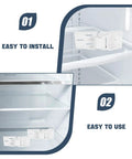 Heavy Duty Foldable Freezer Hinge Replacement Kit For Commercial And Home Freezers Four Piece White Plastic Hinge Set installed in freezer