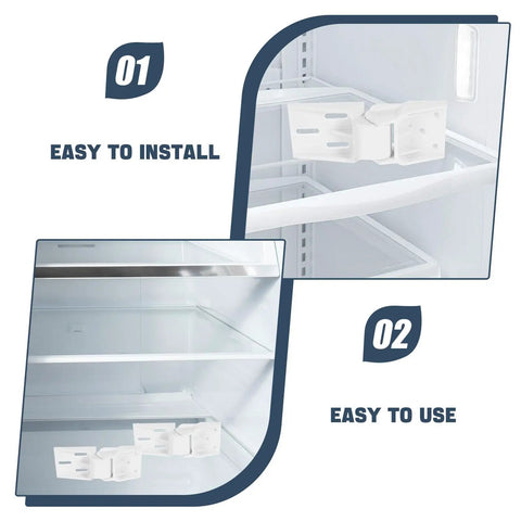 Heavy Duty Foldable Freezer Hinge Replacement Kit For Commercial And Home Freezers Four Piece White Plastic Hinge Set installed in freezer