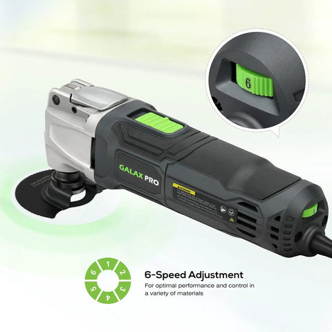 Power Packed Oscillating Multi Tool Kit With 2.4 Amp Motor, 6 Speed Settings from 11000 to 21000 OPM, 4 Degree Oscillation