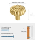 8 Pack Gold Brushed Brass Cabinet Knobs and Drawer Pulls for Kitchen Cupboards decorative solid zinc alloy handle with screws diagram