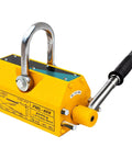 Heavy Duty Permanent Magnetic Lifter And 11000 Lbs Industrial Lifting Magnet For Workshop And Overhead Cranes With Rotary Switch And Rust Resistant NdFeB Core close-up with control handle.