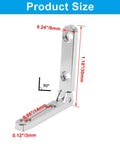 12 Pack Mini Wooden Gift Box Hinges With Screws, 90 Degree, Silver Finish, 30mm By 6mm Hinges With 14mm Hole Distance, Zinc Alloy