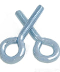 12 Pack Silver Lifting Ring Eye Bolts One Quarter Twenty Thread One Point Eighteen Inch Length Beefy Heavy Duty Lift Fix Tie Cable Pipe Clamps Kit For Home Workshop On The Jobsite, close-up
