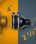 4 Inch To 2-1/2 Inch Dust Collection Reducer With Flexible Cuff And Stainless Steel Key Hose Clamps for woodworking setup