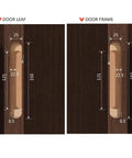 Image showing installation measurements for Hidden Door Hinges 6 Inch Heavy Duty Concealed Zinc Alloy 180 Degree Swing, door cutouts.