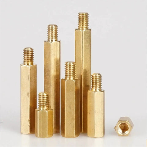 35 Piece Hex Brass Standoff Spacer Kit With Dual Threaded Ends For PCBs And Electronics Chassis Mounting Gear Up Your DIY Projects With Brass Standoffs And Spacers For Quick Easy Reliable Builds, assorted sizes