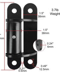 Joytrace 7-inch carbon steel gate hinge pair, front view, bolt-on/weld-on, black rust-resistant finish, 2 pcs