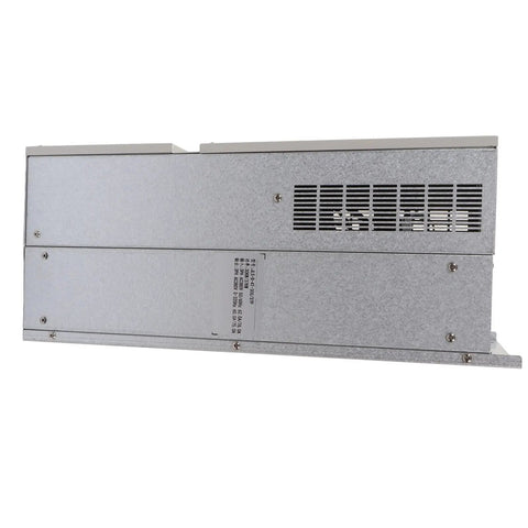 Beefy 380V Ac Variable Frequency Drive For Cnc Machines With Massive Heat Sink And Quiet Fan Delivering Killer Heat Dissipation Plus Smooth Speed Control For Low Noise Performance And Wide Range Use While Staying Rock Solid Under Heavy Loads side view, metal housing