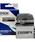 Hardcore Epson Compatible Industrial Label Maker Kit Bundle Featuring Pet Polyester Tape Cartridges In Black On Silver Matte 36Mm Cartridge.