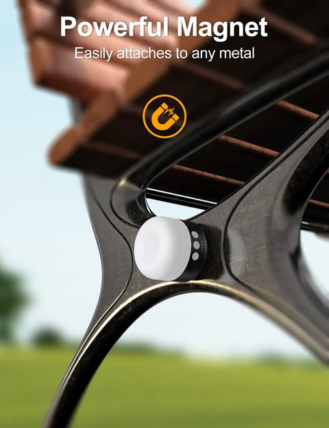 Rechargeable Camping Lantern 1000 Lumen LED Light With 6700mAh Power Bank attached to metal with magnetic base