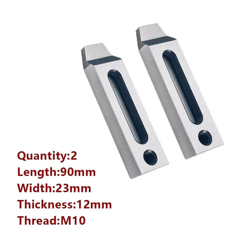 Heavy Duty Wire EDM Jig Holder Clamp in Stainless Steel, 70 to 90mm Adjustable Range, M10 Screw CNC Lathe Claw, 90mm Length