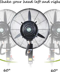 Beat The Heat Easy Oscillating Floor Fan With Quiet Mist Kit Providing Three Adjustable Speed Settings and Smooth Air Currents for Total Patio Comfort On Sweaty Summer Nights, showcasing the oscillating feature.