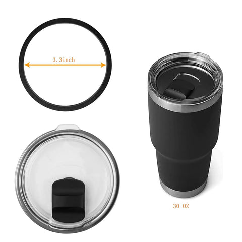 Replacement Silicone Gasket For Magslider Lids On 30 Oz Tumbler 16 Oz Mug And 26 Oz Cup, black 3.3-inch ring on 30 oz tumbler