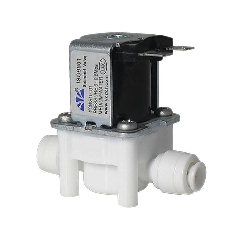 AC 110V Inlet Water Solenoid Valve One Quarter Inch Quick Connect Normally Closed High Pressure Electric Valve for RO Systems