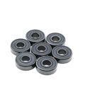 8 Piece Set 608RS ABEC-11 Shielded Bearings For Skateboard And Scooter, 2RS Waterproof Rustproof Coated Miniature Roller Bearings Kit For Street-Ready, Ultra Smooth Rides And Heavy Load Performance, eight black bearings