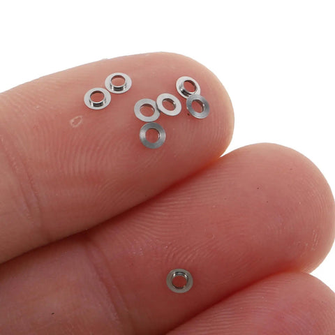 Stainless Steel Eyeglass Screw Washers 100Pcs For Rimless Glasses And Sunglasses Replacement Parts Wear And Corrosion Resistant Flat Gasket Spacers Universal Repair Kit Essentials For No Fuss Eyewear Fixes, small washers on fingers