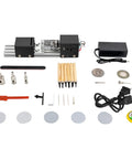 Mini Lathe Beads Polisher With Aluminum Alloy Body Offers 7 Speed Settings Up To 8000Rpm For Effortless Woodworking and DIY Craft Projects, includes accessories.