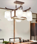 Straight Up Smooth Rectangular Wooden Pendant Light With Black Walnut Finish Hangin Easy In Any Living Space Or Cafe Delivering Top Tier Ambient Vibes And Energy Smart 90W Ceiling Lamp For Bars And Dining Rooms.