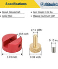 Anvil Base Kit For Headspace Measurements, showing red aluminum base, brass and steel screws with dimensions.