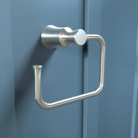 Joleena Towel Ring In Brushed Nickel 8.3 Inches Wide Wall Mount Bath Accessory With Sleek Classic Style And No Fuss Easy Install