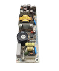 Top Tier 24V 3A Industrial Switching Power Supply With High Voltage AC Input For Control Systems PCB with components and gold transformer.