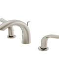 Spot Free All Brite Brushed Nickel Two Handle Widespread Bathroom Faucet With Lift Rod Drain For 8 Inch Widespread 3 Hole Install