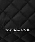 Close-up of black quilted 600D Oxford cloth used in Front Seat Dog Car Cover for Cars Trucks and SUVs Waterproof Nonslip Easy Clean 4 Layer Quilted Seat Protector with 600D Oxford Cloth Keeps Seats Safe and Pets Cozy on Every Road Trip.