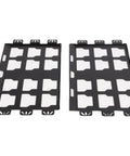 High Grade Stainless Steel Mending Plate And Toolbox Bracket 2 Pack Designed For Mad Holding Power With Zero Hassle Lock Down Hardware Sweet Garage Gear Organizer Built Tough To Handle 100 Pounds Without Breaking A Sweat featuring two black steel toolbox brackets.