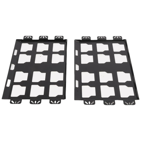 Badass Heavy Duty Mending Plate And Toolbox Bracket Crafted From Corrosion Resistant Stainless Steel Features A Secure Locking Mechanism Rated For 100 Pounds shown in black finish with cut-out design.