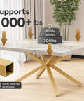 Heavy Duty 30 Inch Gold Metal Table Legs For Dining Tables With No Drill Suction Cup Mount For Glass And Marble Tops Supports 1000 lbs