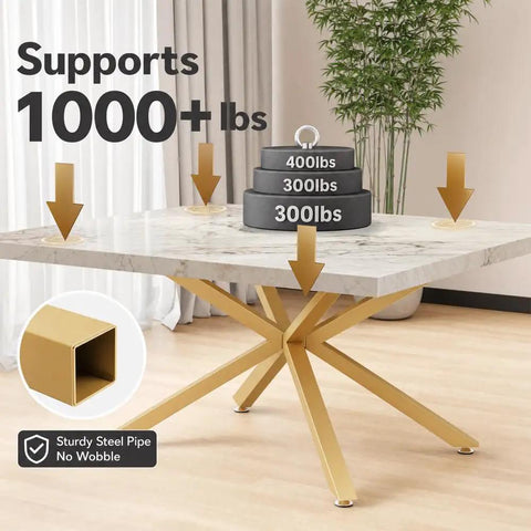 Heavy Duty 30 Inch Gold Metal Table Legs For Dining Tables With No Drill Suction Cup Mount For Glass And Marble Tops Supports 1000 lbs