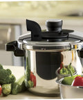 Pressure cooker with 2 Pack Silicone Steam Release Hoses For Pressure Cooker And Air Fryer on kitchen counter