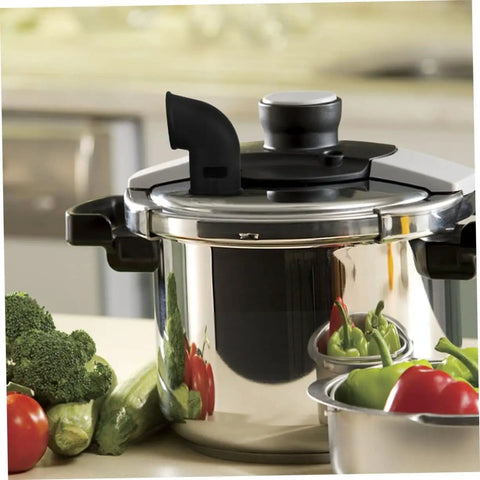 Pressure cooker with 2 Pack Silicone Steam Release Hoses For Pressure Cooker And Air Fryer on kitchen counter