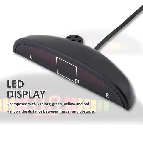 Four Sensor Car Reverse Parking Radar System With LED Display for distance indication in car backing and parking.