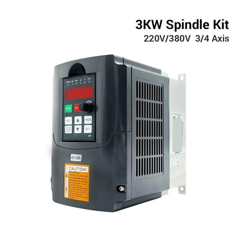 Hella Durable 3KW Water Cooled Spindle Kit Runs Sweet With 220V Drive Includes durable control panel for 3 axis operation.