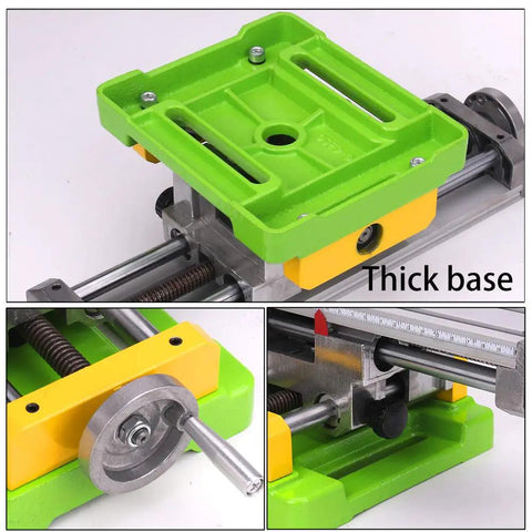6350 Size Mini Multifunction Milling Work Table for Bench Drill Press with Adjustable X Y Cross Table and Aluminum Dovetail Slots