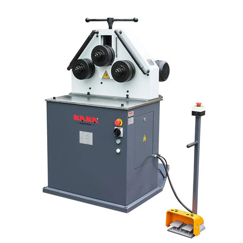 Heavy Duty Three Roll Electric Bender Handles Flat Bar Square Tube And Angle Steel With Slick One Point Five Kilowatt Motor Built Tough For Horizontal Or Vertical Metal Shaping On Any Job Site
