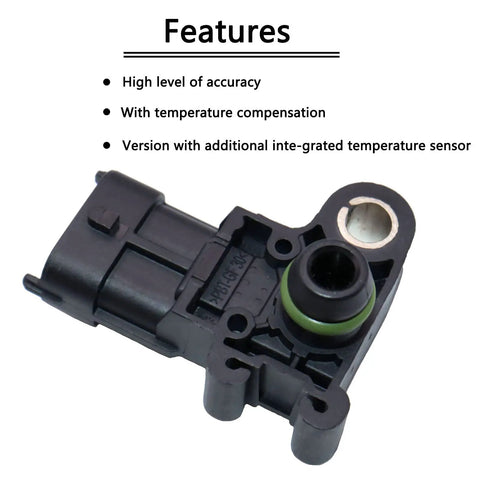 Chevy Buick GMC Cadillac MAP Sensor Replacement For GM Cars High Precision Manifold Absolute Pressure Sensor Boost Your Chevy Ride With Impala Malibu Cruze Cobalt Caprice Corvette Volt Silverado CTS XTS And More black plastic sensor with temperature compensation