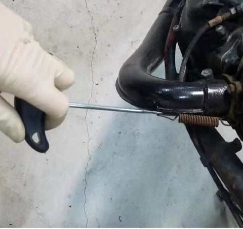 Motorcycle Exhaust Spring Puller Kit With Swivel Hook Set Stainless Steel 4 Piece Includes 2x67mm And 2x75mm removing exhaust spring