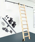 Sliding Barn Door Hardware Kit With Ladder System including ladder, track, and mounting hardware displayed in modern room